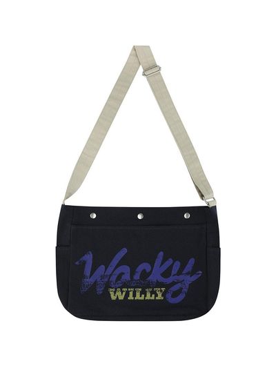 Wacky Willy Cotton Cross Body Eco Bag [Navy]