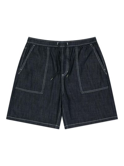 Wacky Willy Easy Denim Elastic Waist Shorts [Black]