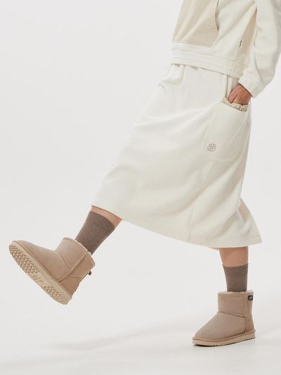 Wacky Willy Fleece skirt_Light Beige