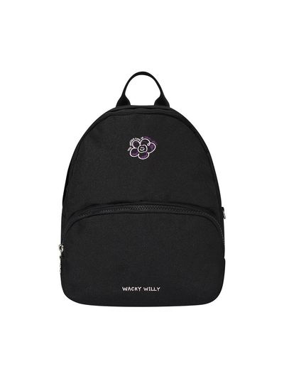 Wacky Willy Floral Embroidered Lightweight Mini Backpack [Black]