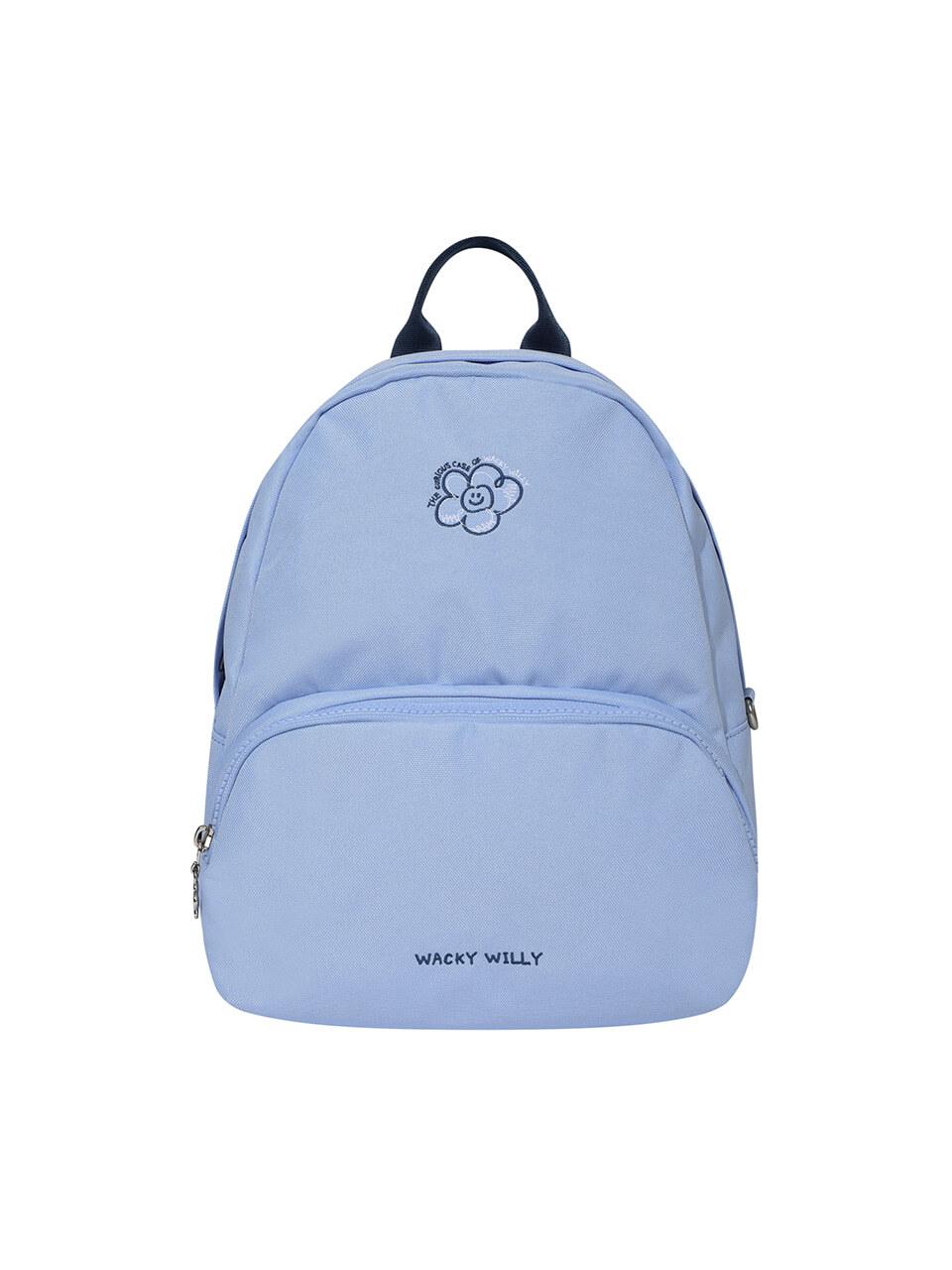 Wacky Willy Floral Embroidered Lightweight Mini Backpack [Blue]