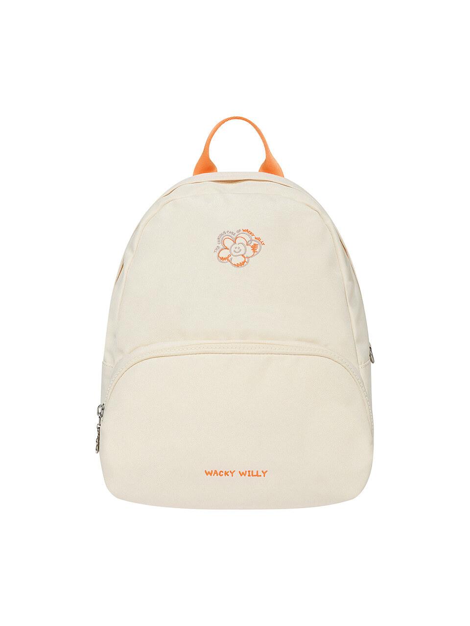 Wacky Willy Floral Embroidered Lightweight Mini Backpack [Ivory]