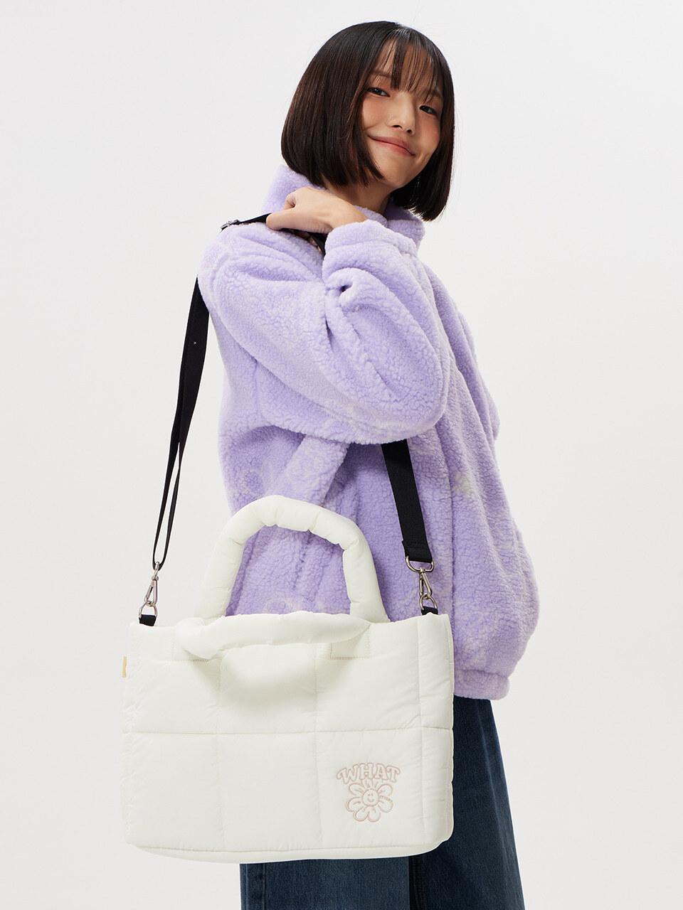 Wacky Willy Flory Big Quilting Medium Padding Bag white