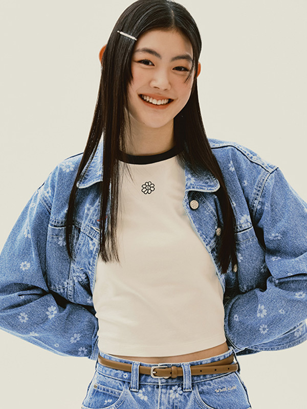 Wacky Willy Flory Pattern Denim Jacket_Light Blue