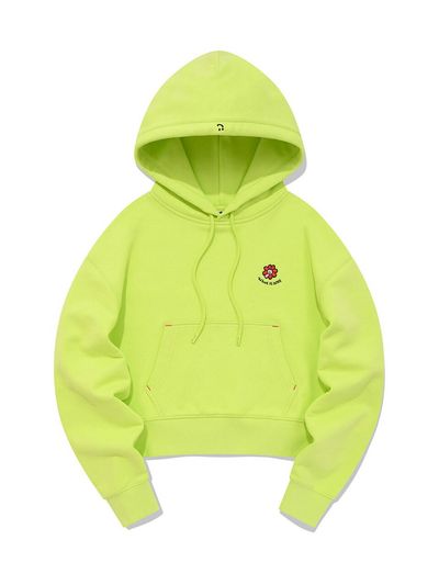 Wacky Willy Flory Wappen Cropped Hoodie_Light Lime