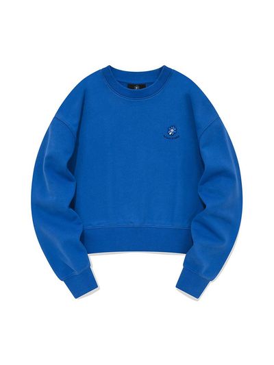 Wacky Willy Flory Wappen Cropped Sweatshirt_Blue