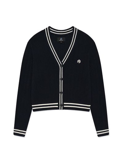 Wacky Willy Flory Wappen Line Color Cardigan_Dark Navy
