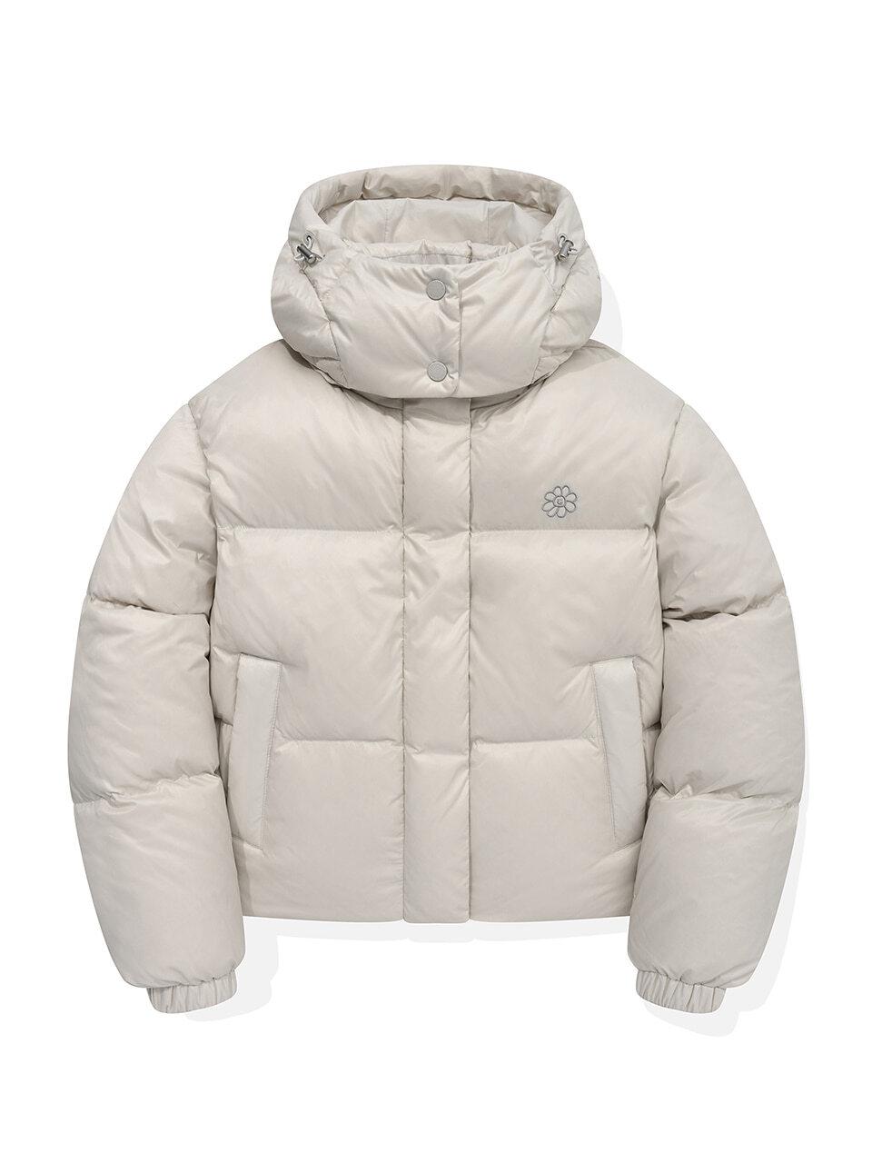 Wacky Willy Glossy Short Length Hooded Down Jumper [Light Grey]
