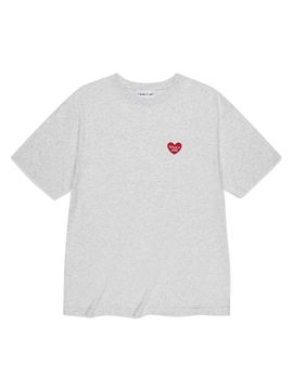 Wacky Willy Heart Patch Short-Sleeve T-Shirt [light brown]