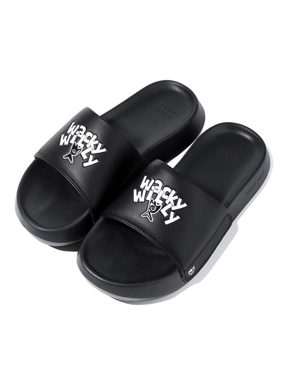 Wacky Willy Korean-crafted EVA Sole Synthetic Leather Slide [Black]
