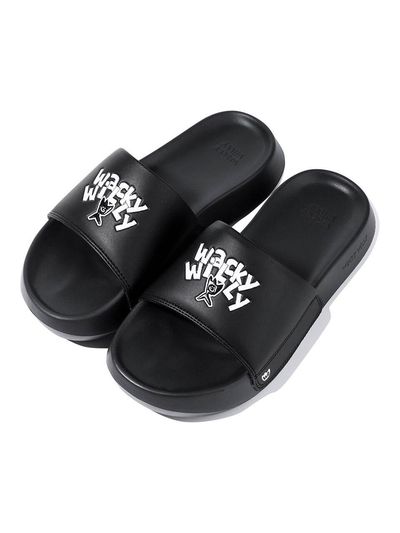 Wacky Willy Korean-crafted EVA Sole Synthetic Leather Slide [Black]
