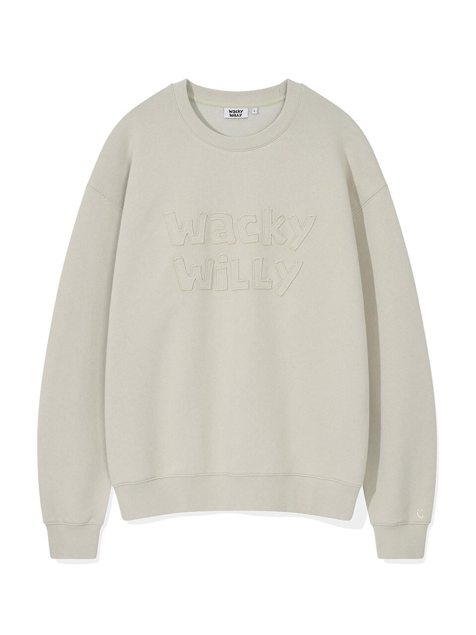Wacky Willy Lettering Point Semi-Overfit Sweatshirt [Grey]