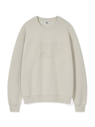 Wacky Willy Lettering Point Semi-Overfit Sweatshirt [Grey]