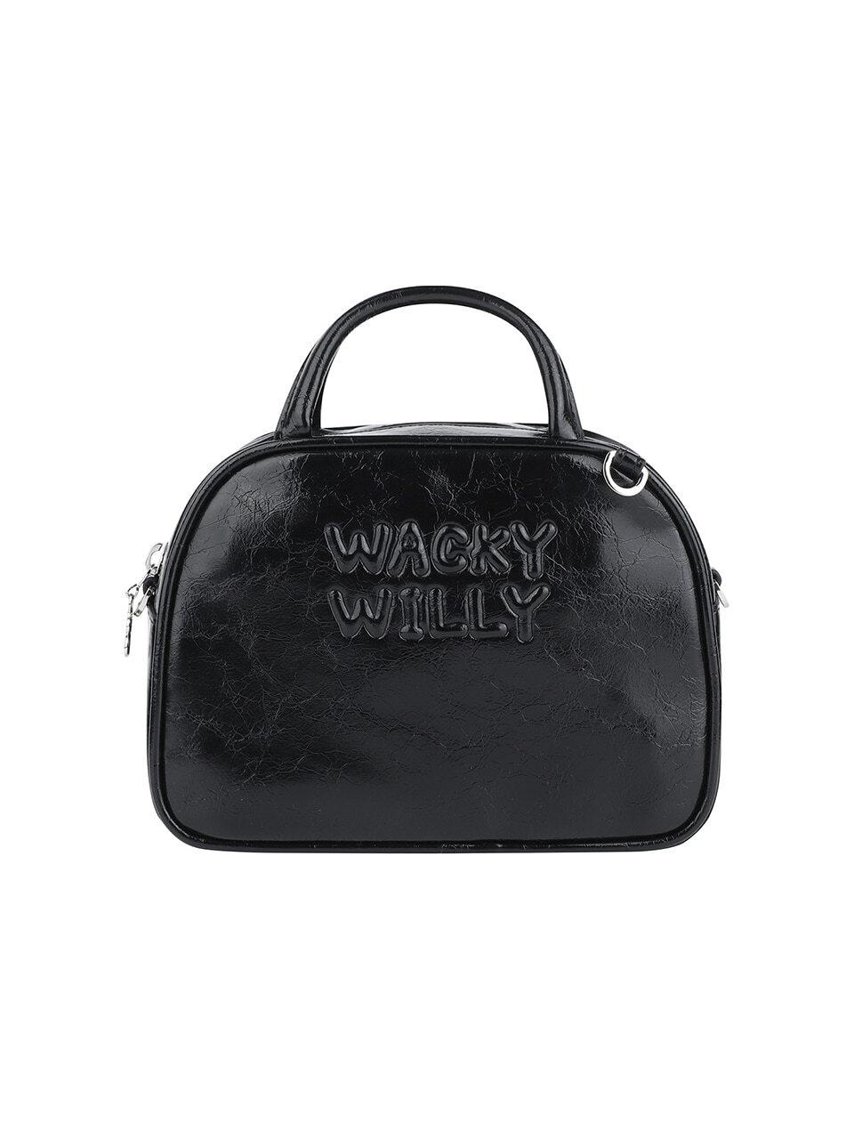 Wacky Willy Lily Volume Handle Curved Tote Bag [Black]