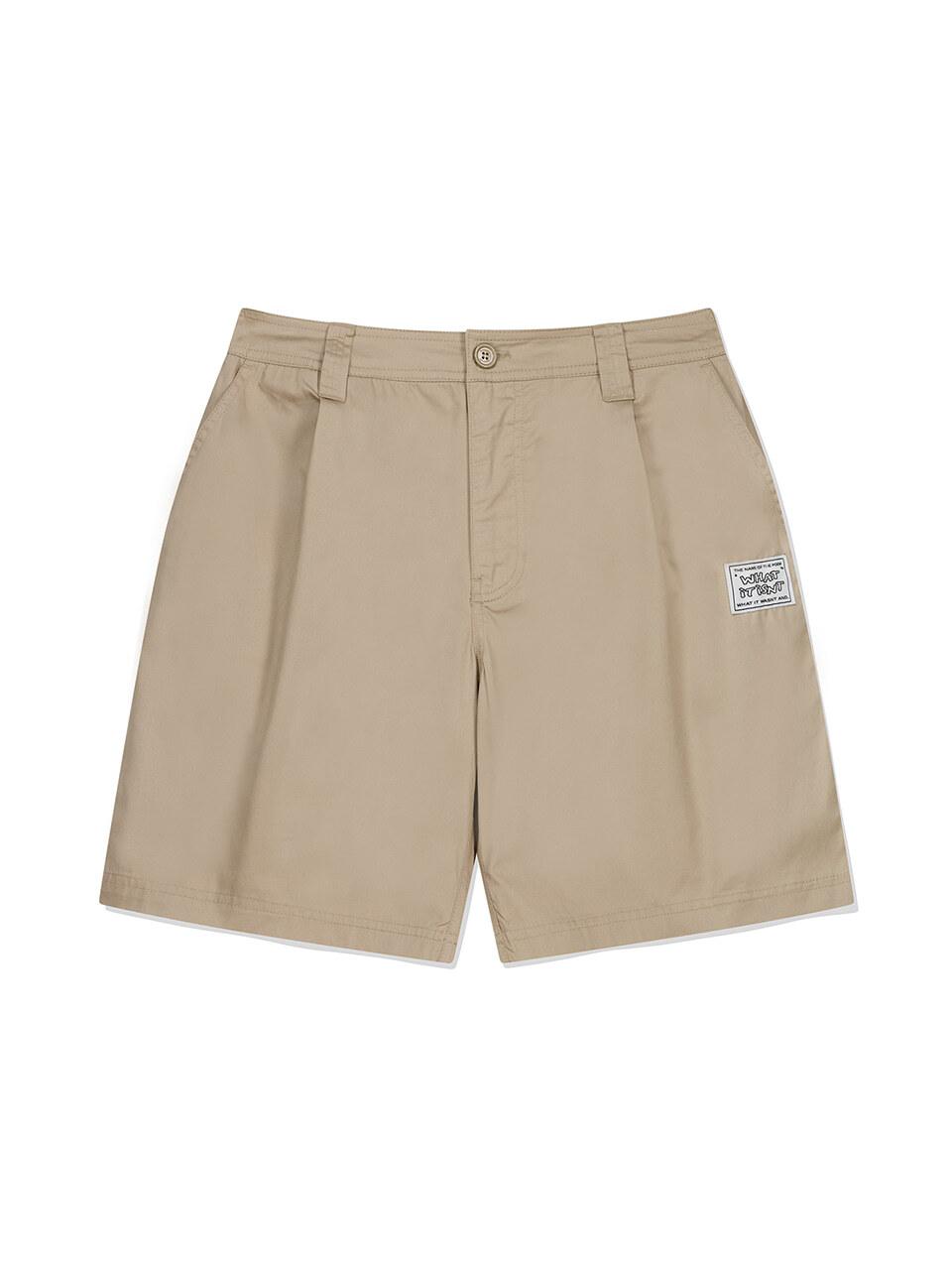 Wacky Willy Logo Label Chino Shorts Beige
