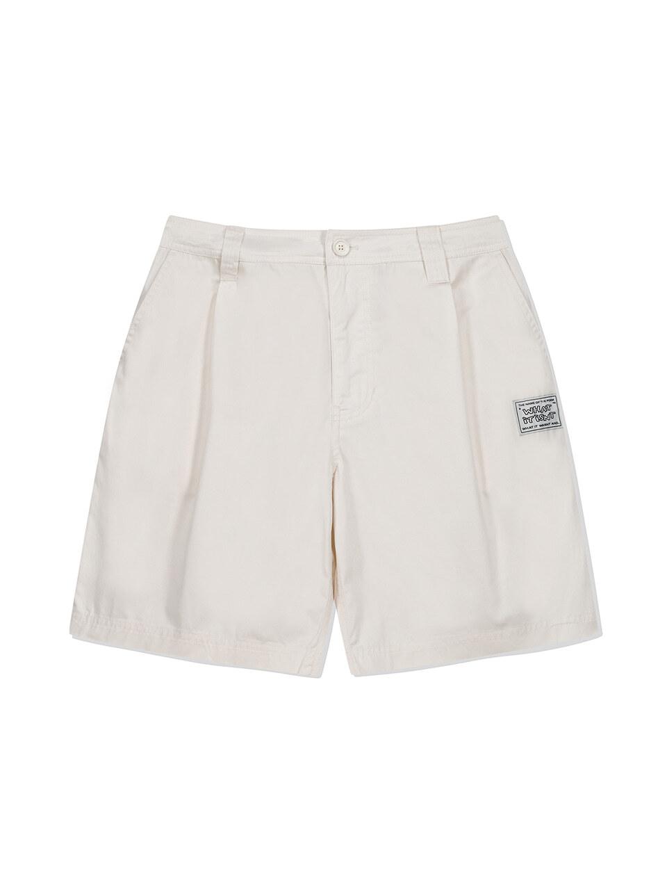 Wacky Willy Logo label Chino shorts Ekru
