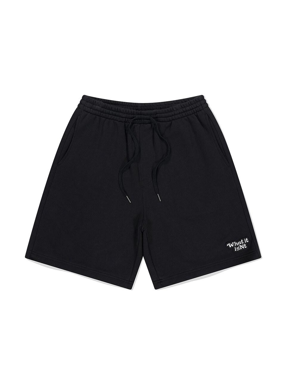 Wacky Willy Logo Patch Sweat Shorts [Black]