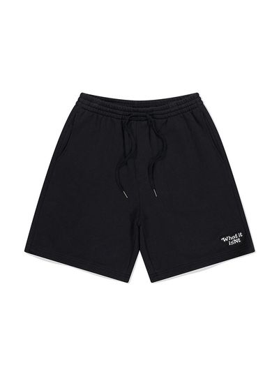Wacky Willy Logo Patch Sweat Shorts [Black]