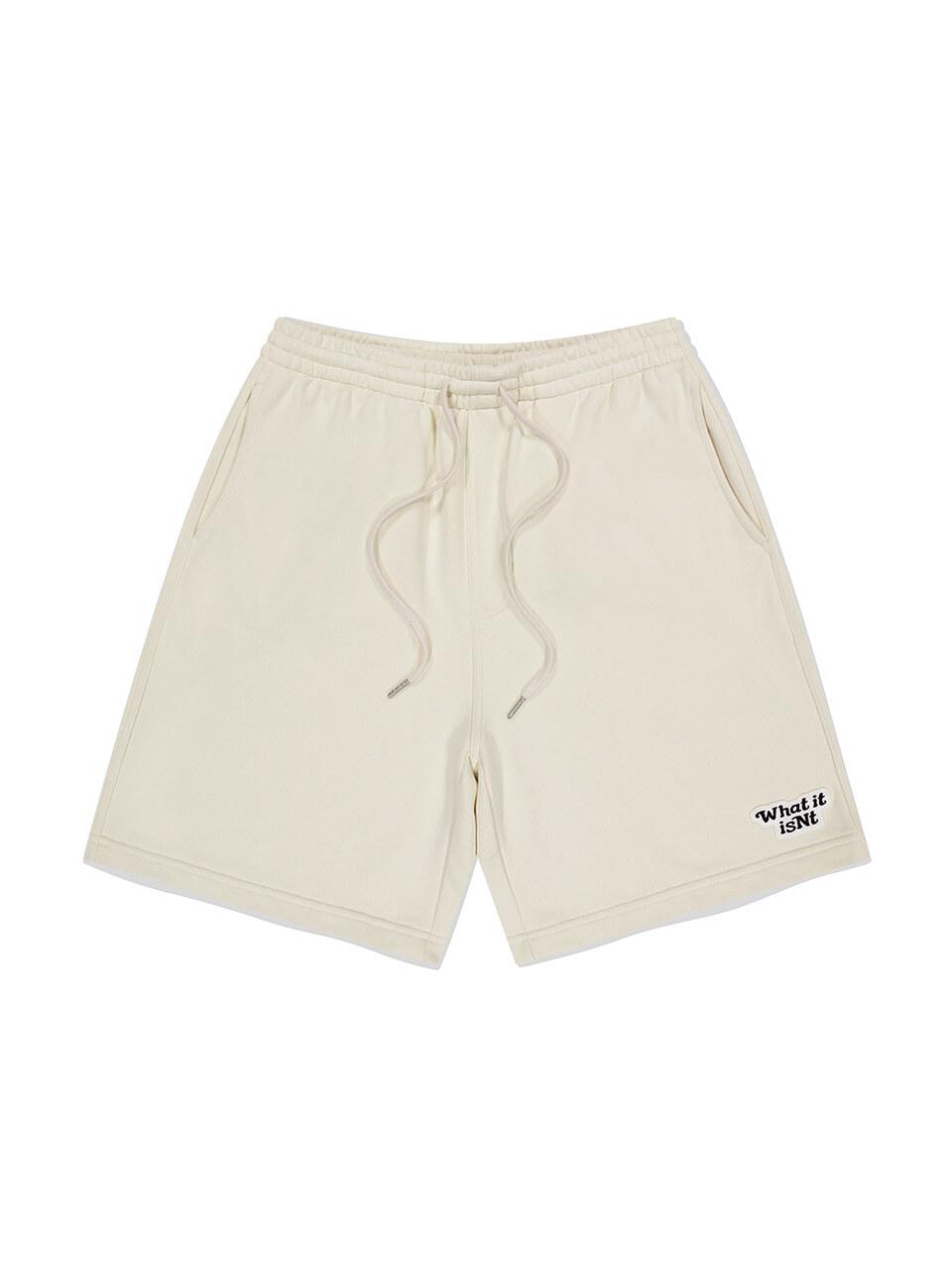Wacky Willy Logo Wappen Sweat Shorts beige