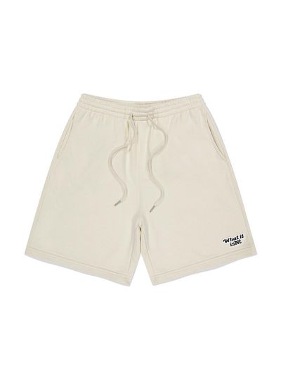 Wacky Willy Logo Wappen Sweat Shorts beige