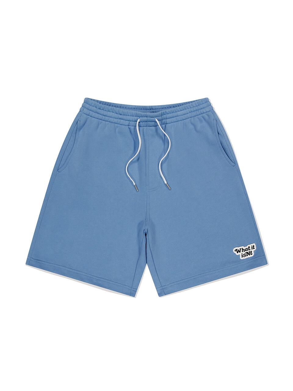 Wacky Willy Logo Wappen Sweat Shorts Sky Blue