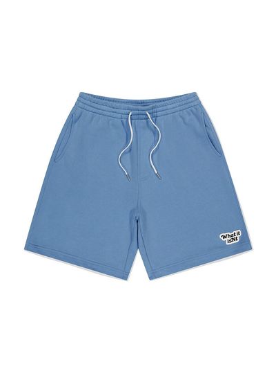 Wacky Willy Logo Wappen Sweat Shorts Sky Blue