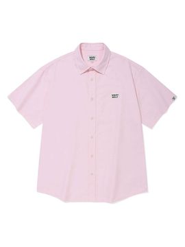 Wacky Willy Patch Oxford Short-Sleeve Shirt [Pink]