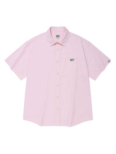 Wacky Willy Patch Oxford Short-Sleeve Shirt [Pink]