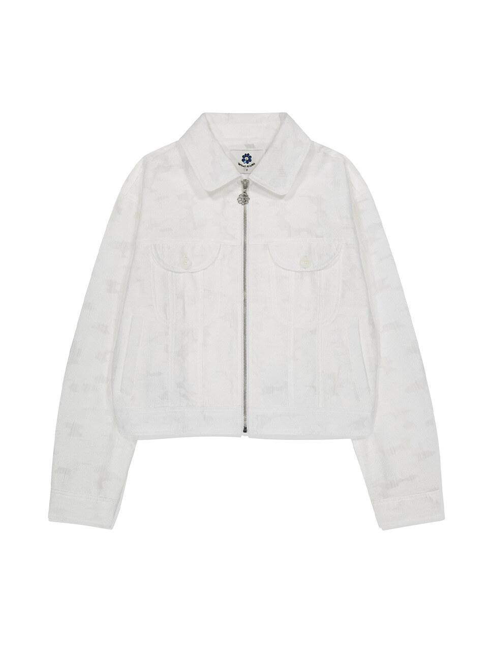 Wacky Willy Patterned Jacquard Jacket_White
