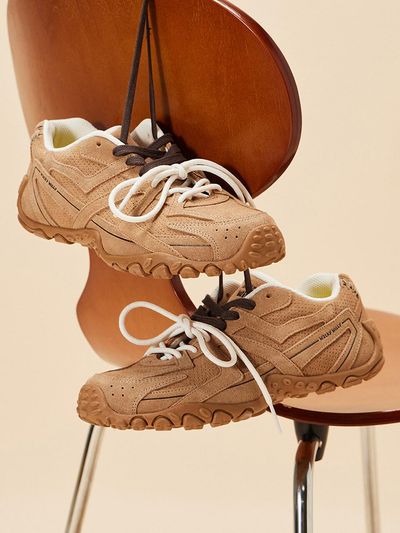 Wacky Willy Premium Split Leather Low-Profile Sneakers [Camel]