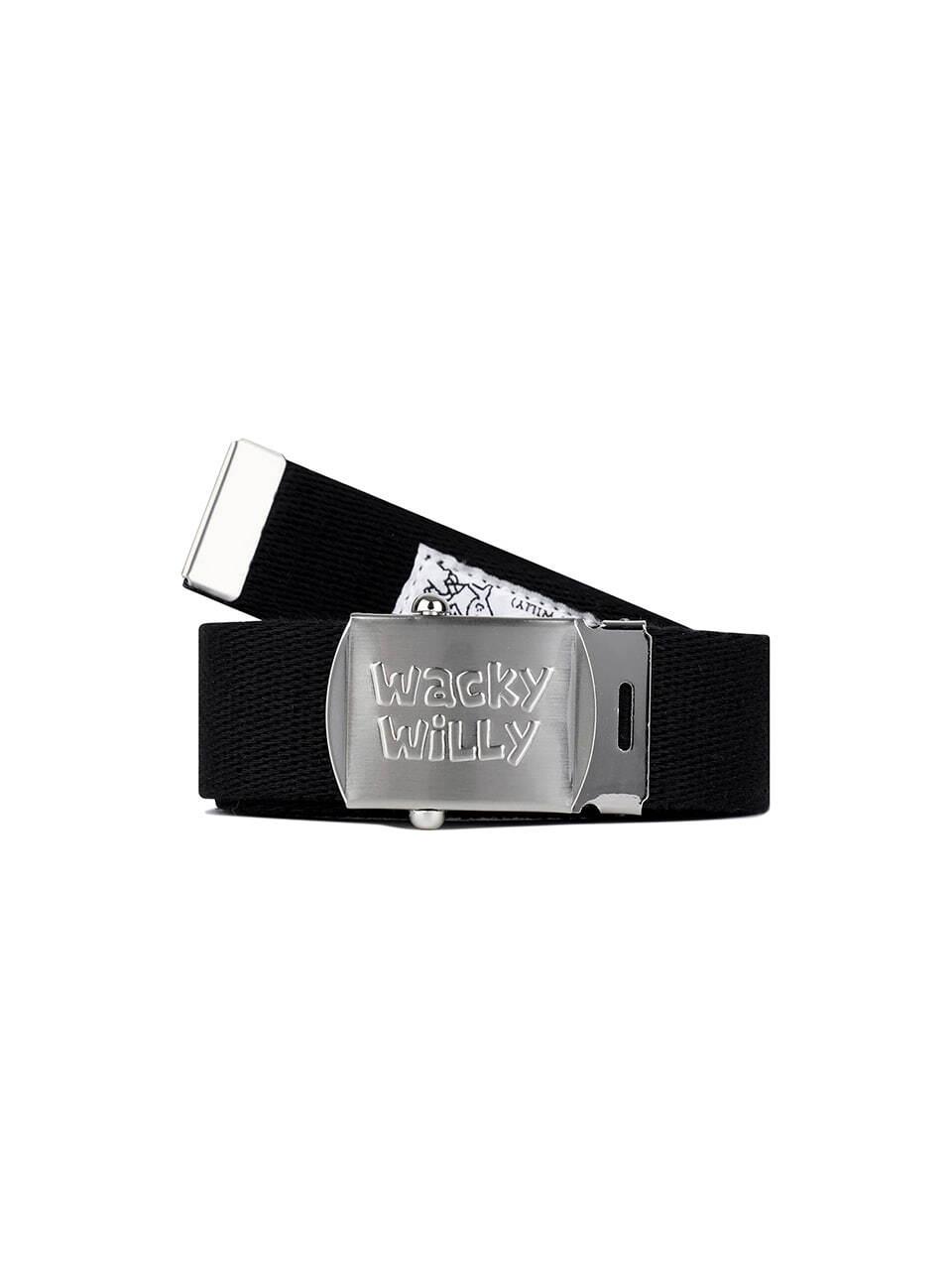 Wacky Willy Reversible Military-Style Polyester Belt [Black]