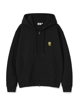 Wacky Willy Semi-overfit Embroidered Fleece Hoodie [Black]