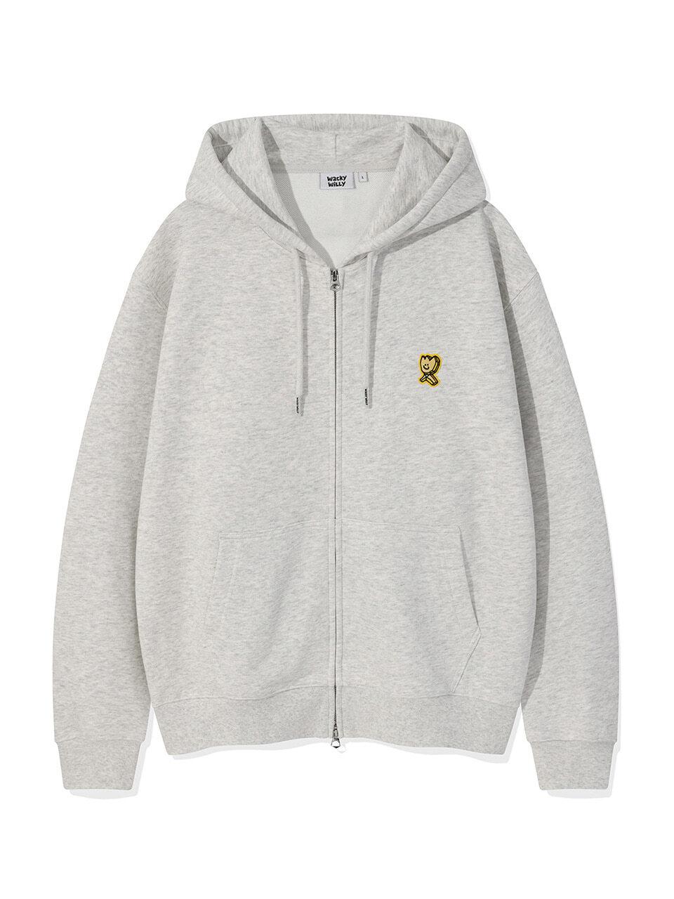 Wacky Willy Semi-overfit Graphic Kiki Patch Hoodie [Light Grey]
