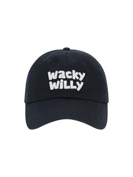 Wacky Willy Typography Slim-fit Cotton Ball Cap [Beige]