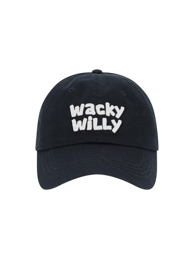 Wacky Willy Typography Slim-fit Cotton Ball Cap [Beige]