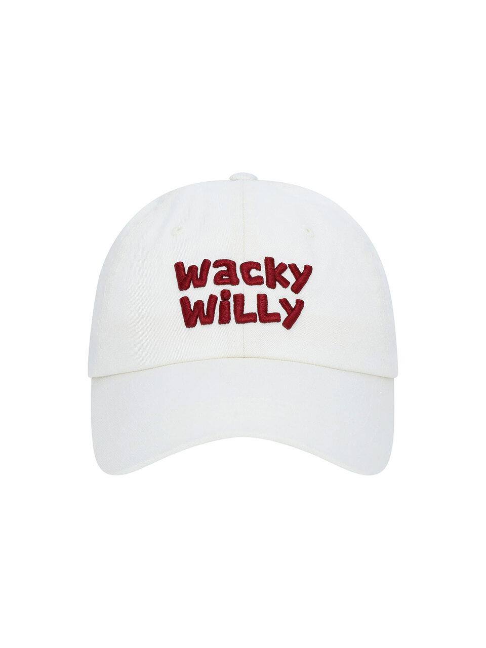 Wacky Willy Typography Slim Fit Ball Cap [Beige]