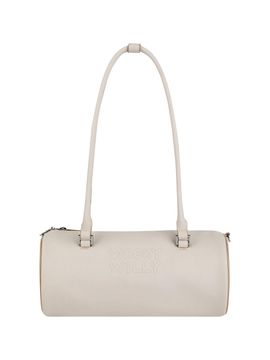 Wacky Willy Volume Handle Cylinder Leather Bag [Ivory]