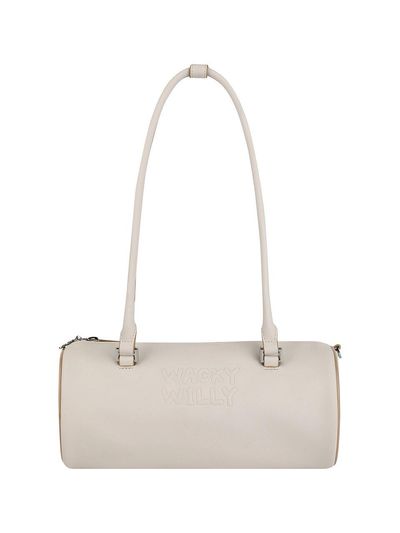 Wacky Willy Volume Handle Cylinder Leather Bag [Ivory]