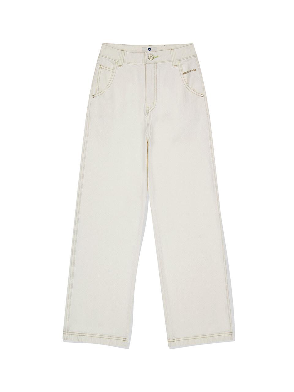 Wacky Willy Womens Color Denim Pants Ecru