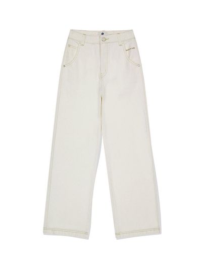 Wacky Willy Womens Color Denim Pants Ecru