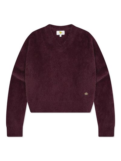 Wacky Willy Women's Hairy V-neck Knit Burgundy