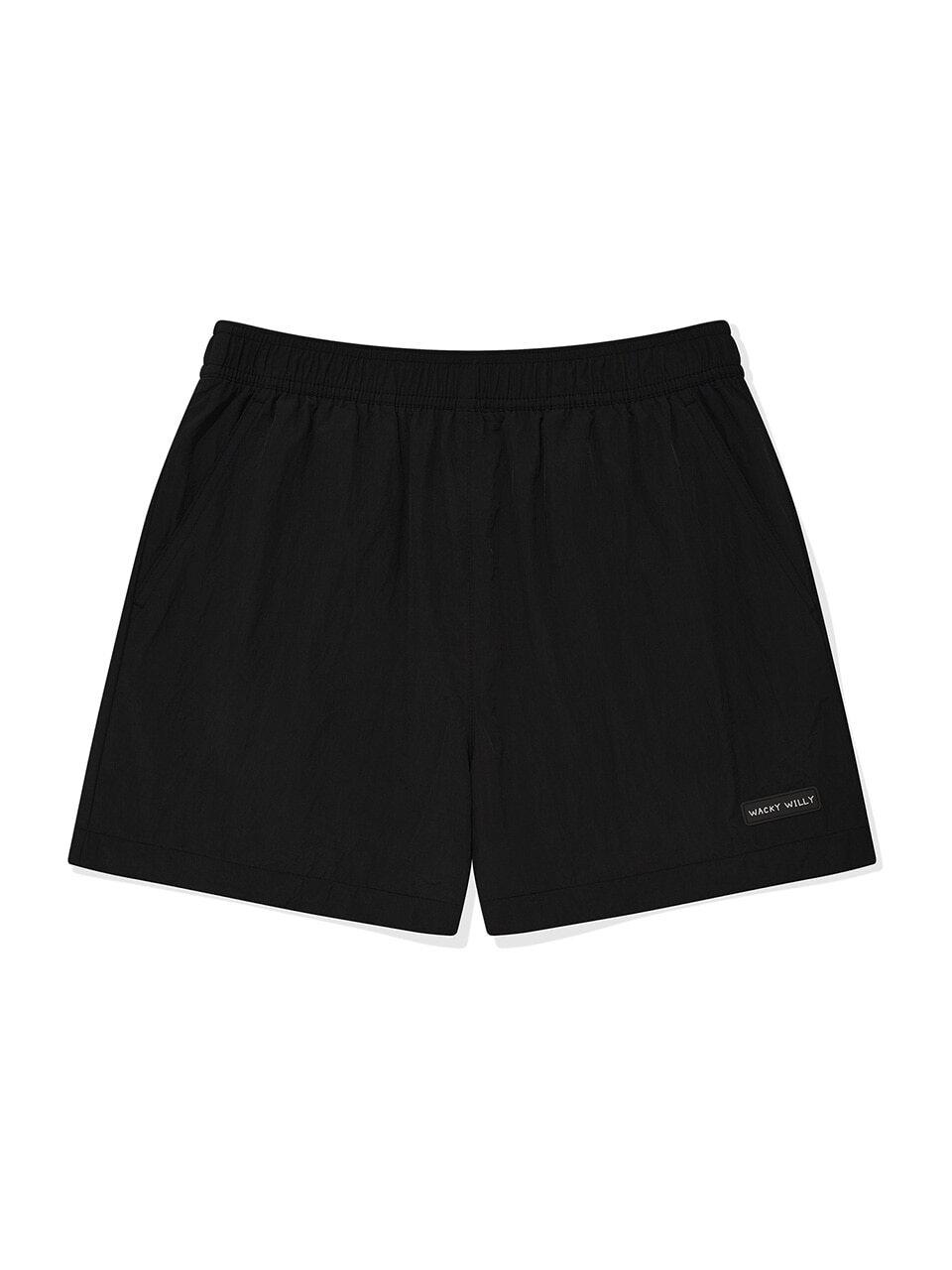 Wacky Willy Women's Nylon Elastic Waist Shorts [Black]