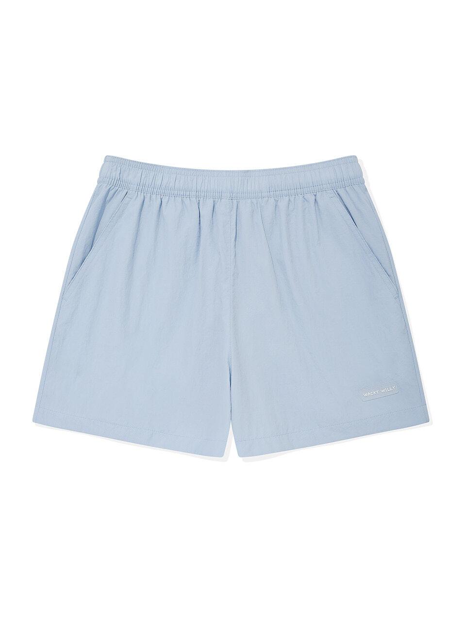 Wacky Willy Women's Nylon Elastic Waist Shorts [Sky Blue]
