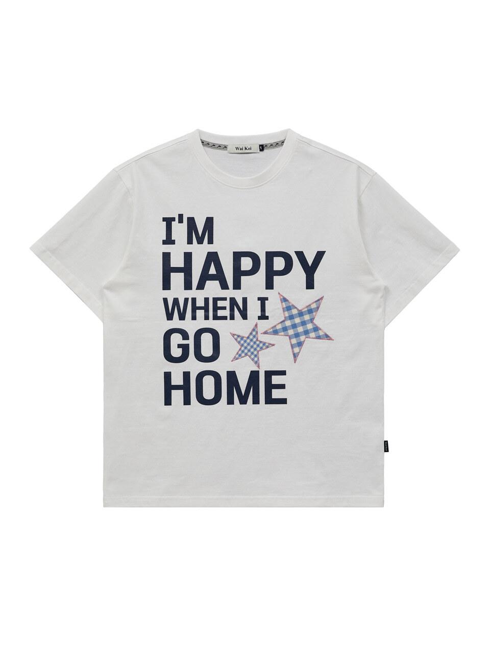 WAIKEI I am HAPPY Short-Sleeve T-Shirt [White]
