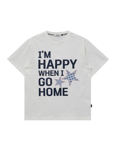 WAIKEI I am HAPPY Short-Sleeve T-Shirt [White]