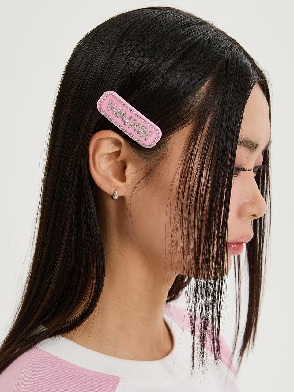 WAIKEI Logo Hair Pin_Pink