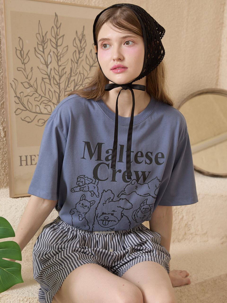 WAIKEI Maltese Crew Line Graphic Short Sleeve Shirt