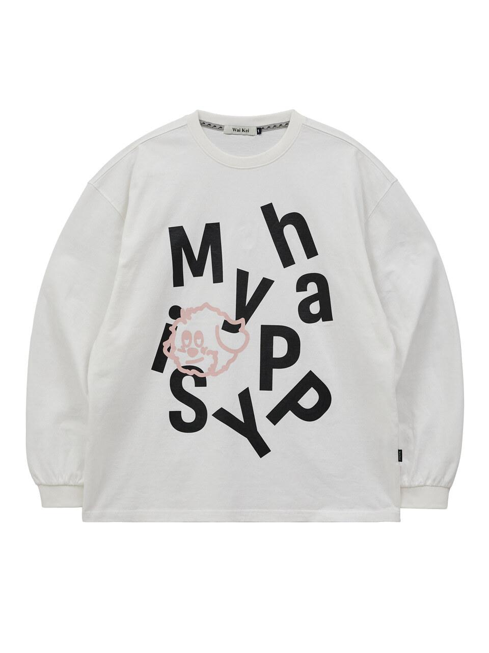 WAIKEI MY HAPPY IS Long Sleeve T-shirt [WHITE]