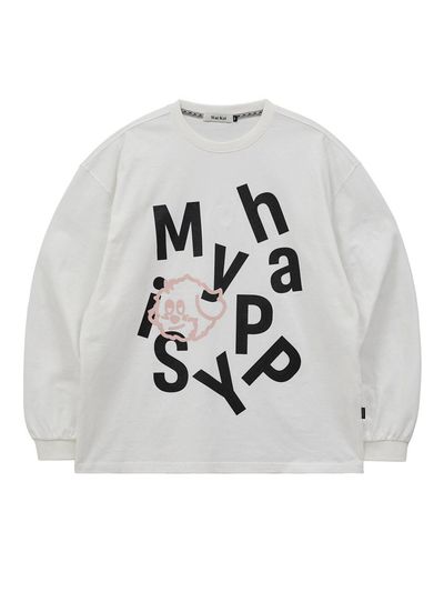 WAIKEI MY HAPPY IS Long Sleeve T-shirt [WHITE]