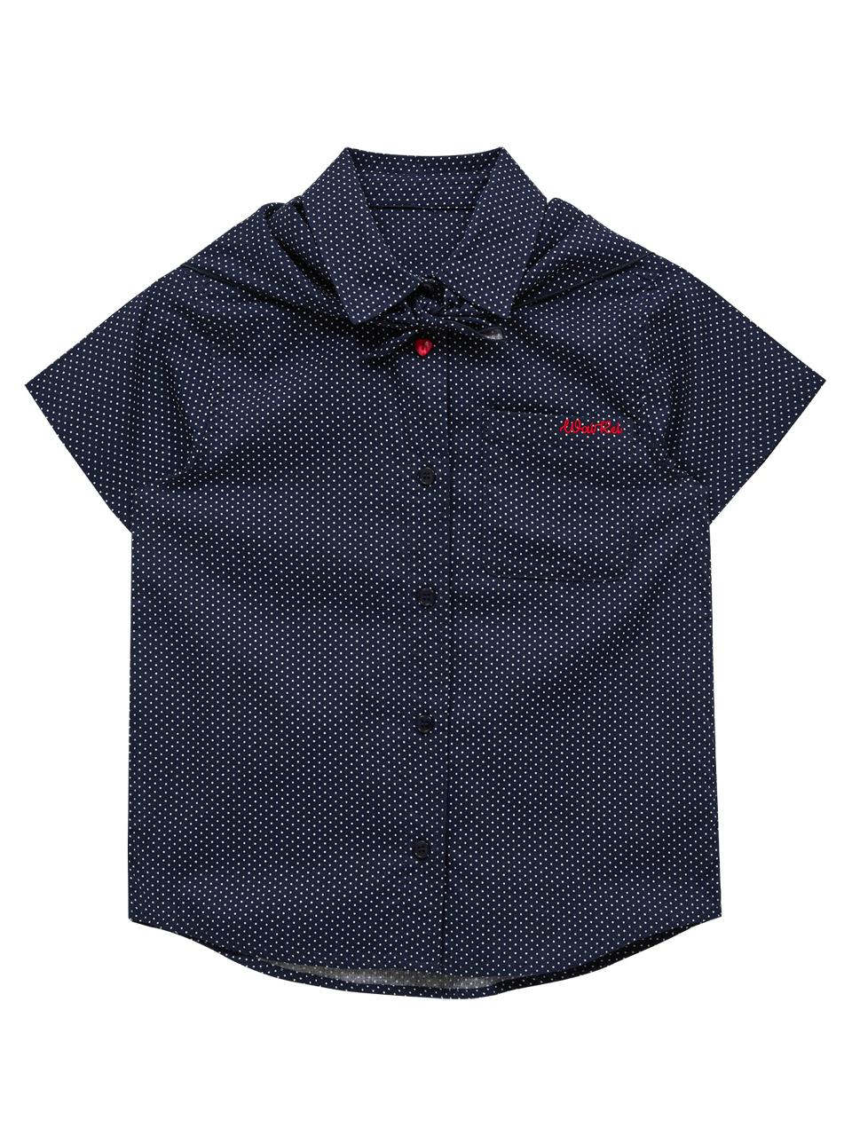 WAIKEI Scarf Set Dot Short-Sleeve Shirt [Navy]